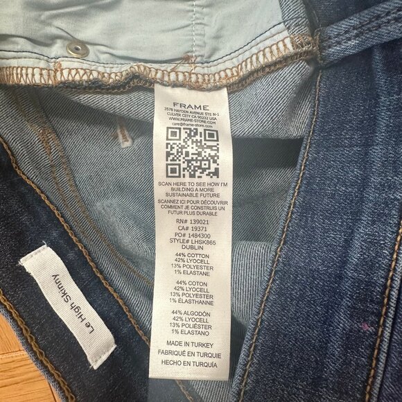 Frame Le High Skinny Jeans in Dublin Size 27 - Picture 5 of 6